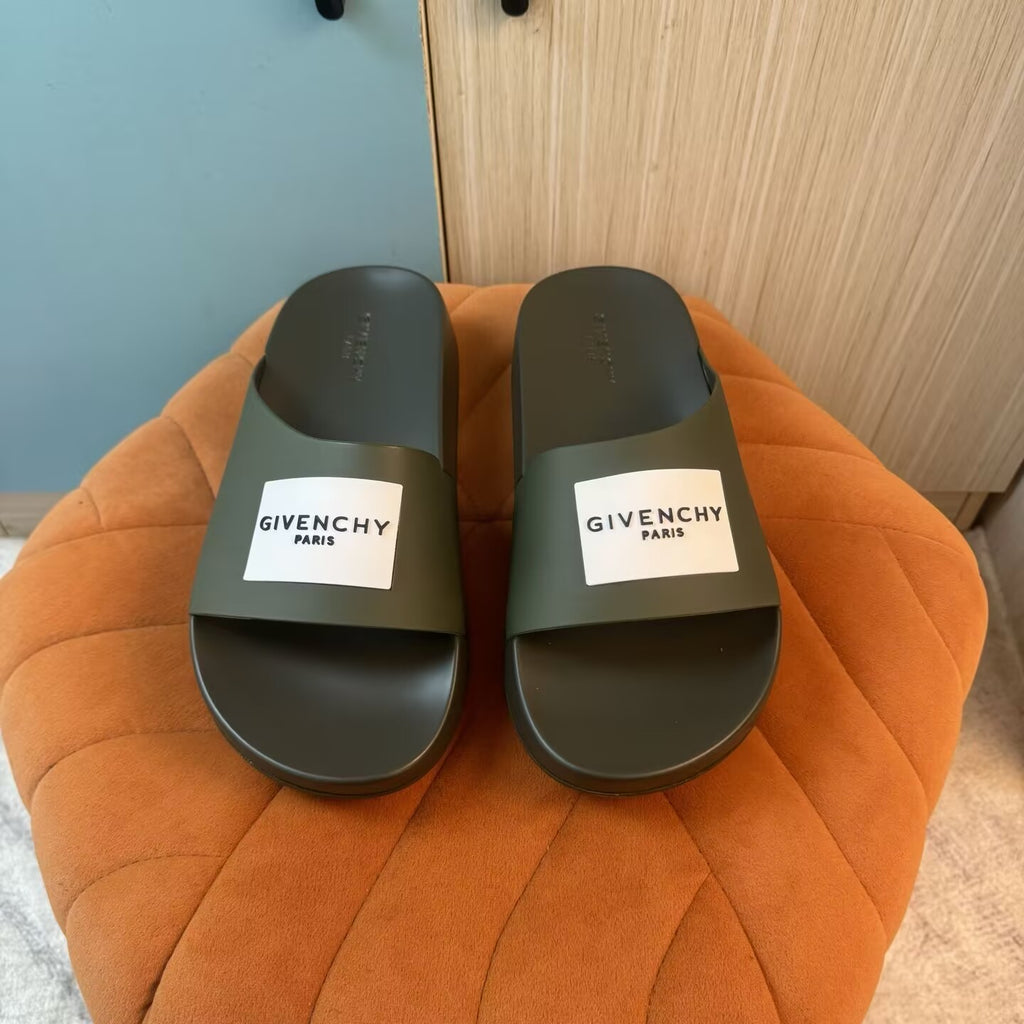 Olive Green Slide Sandals with Embossed Sole - Product image 9