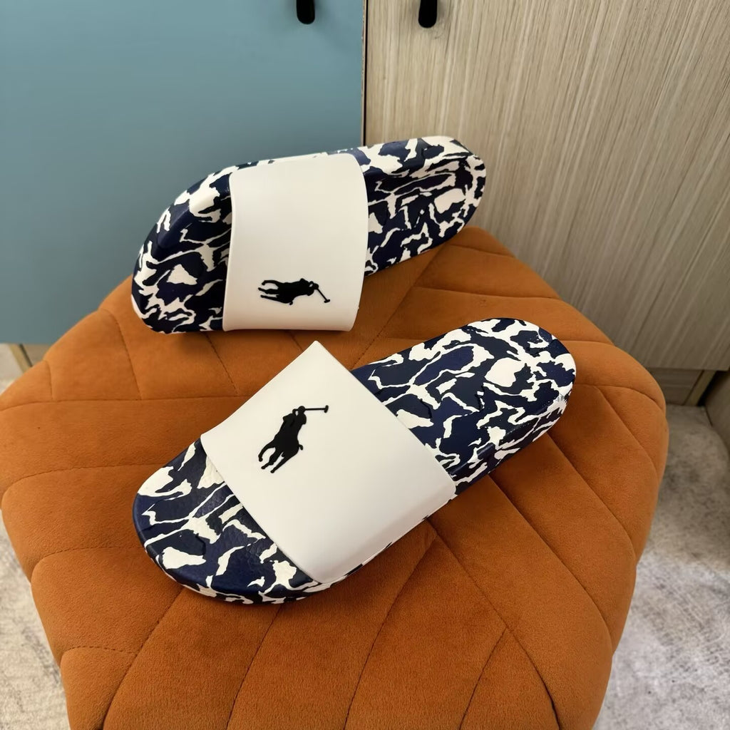 Navy Blue Camouflage Slide Sandals with White Sole - Product image 9