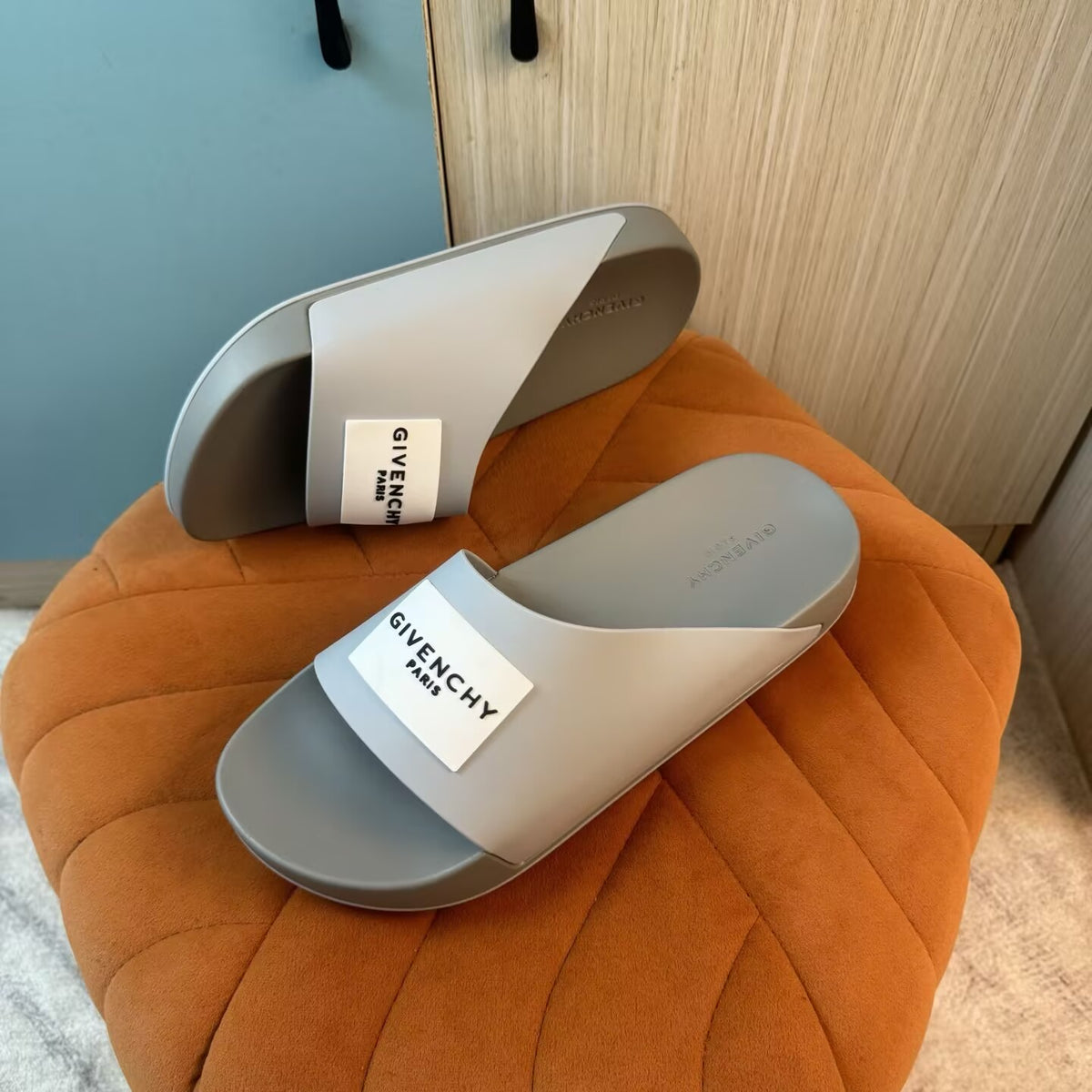 Gray Slide Sandals with Orange Accent - Product image 9