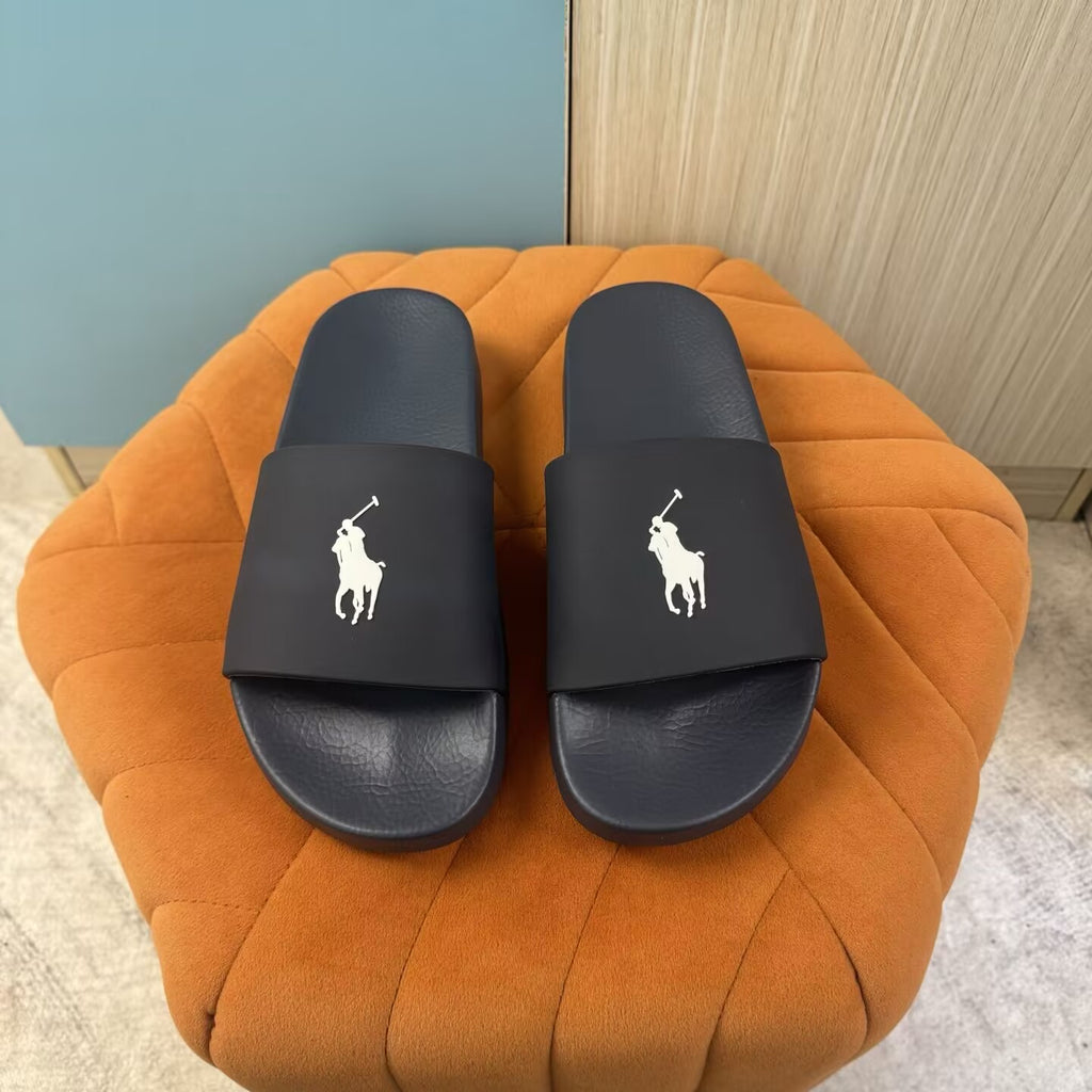 Black Slide Sandals with Embossed Sole - Product image 9