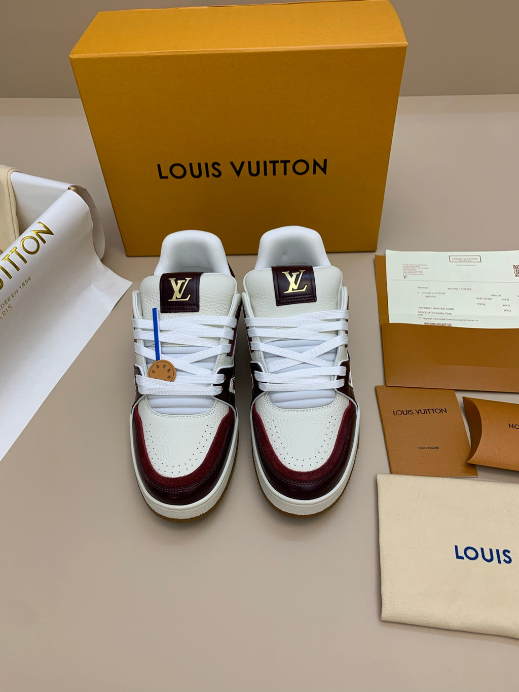 Low-Top Leather Sneakers with Perforated Toe