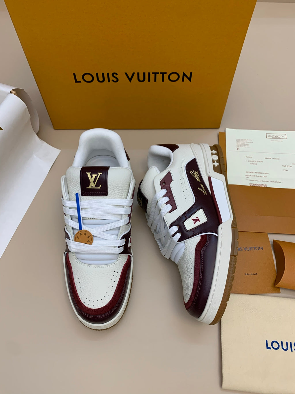 Low-Top Leather Sneakers with Perforated Toe