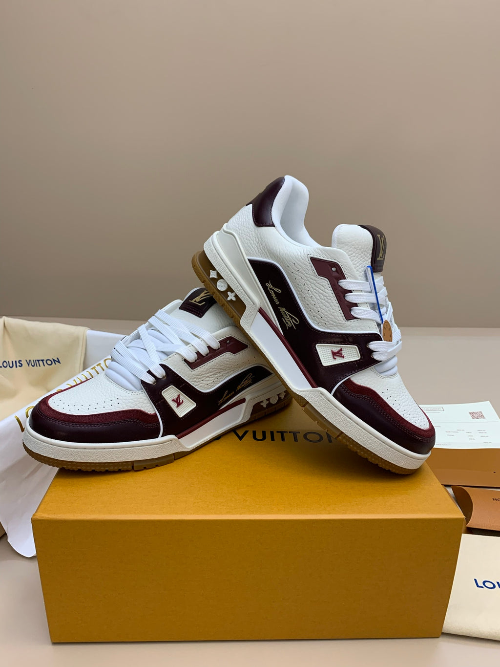 Low-Top Leather Sneakers with Perforated Toe
