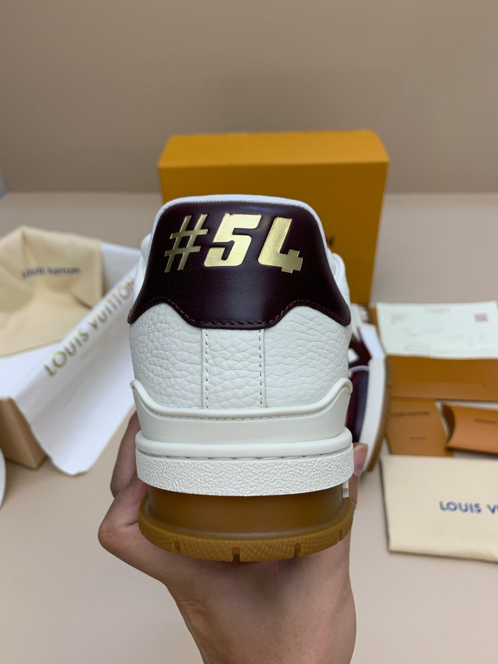Low-Top Leather Sneakers with Perforated Toe