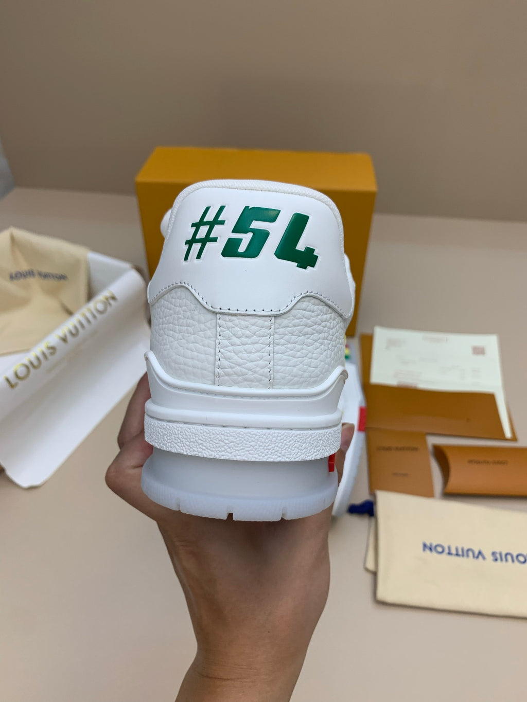 White Low-Top Sneakers with Colorful Sole