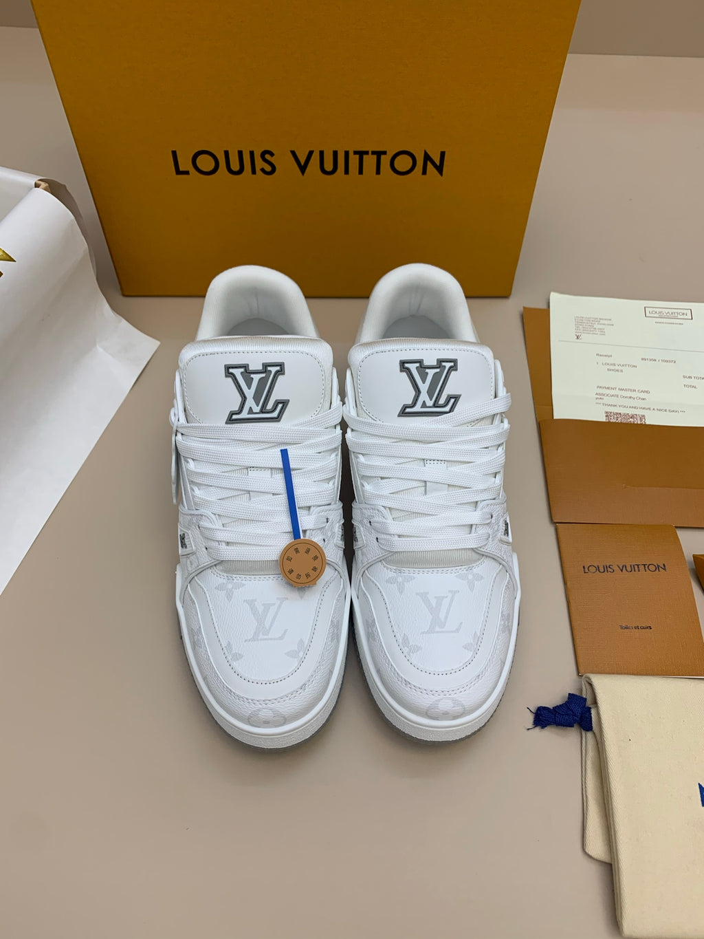 White and Gray Casual Sneakers with Patterned Upper