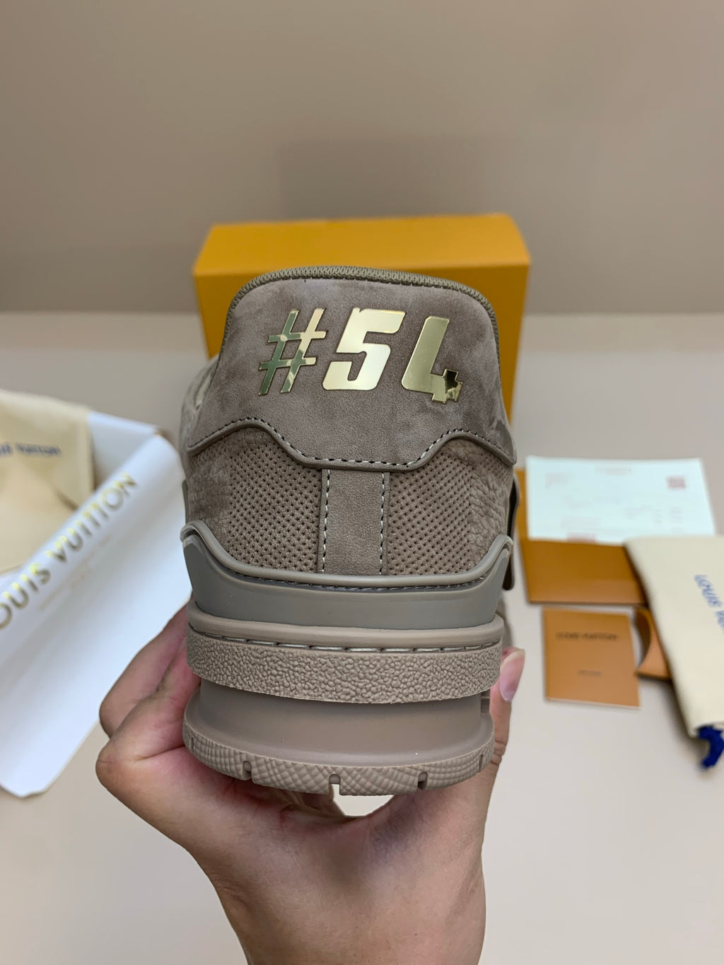 Gray Suede and Mesh Lace-Up Sneakers with Patterned Panels
