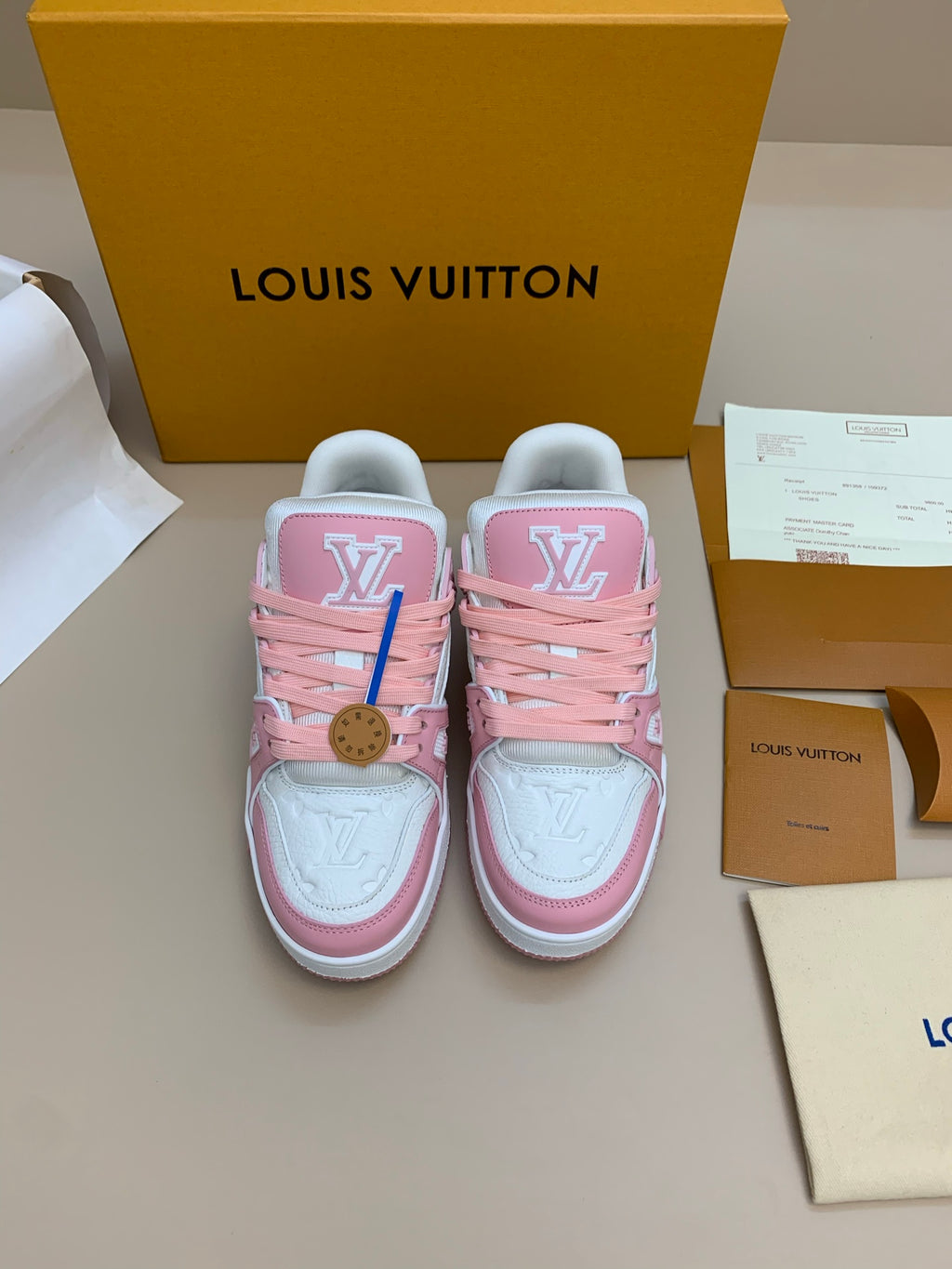 White and Pink Casual Sneakers with Side Strap