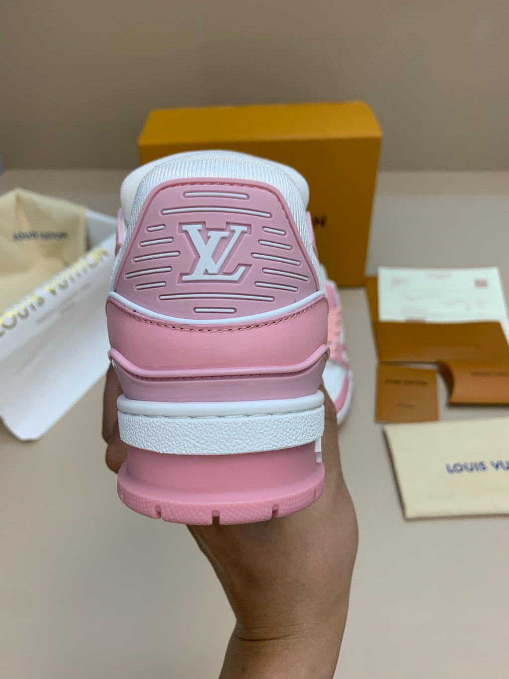 White and Pink Casual Sneakers with Side Strap