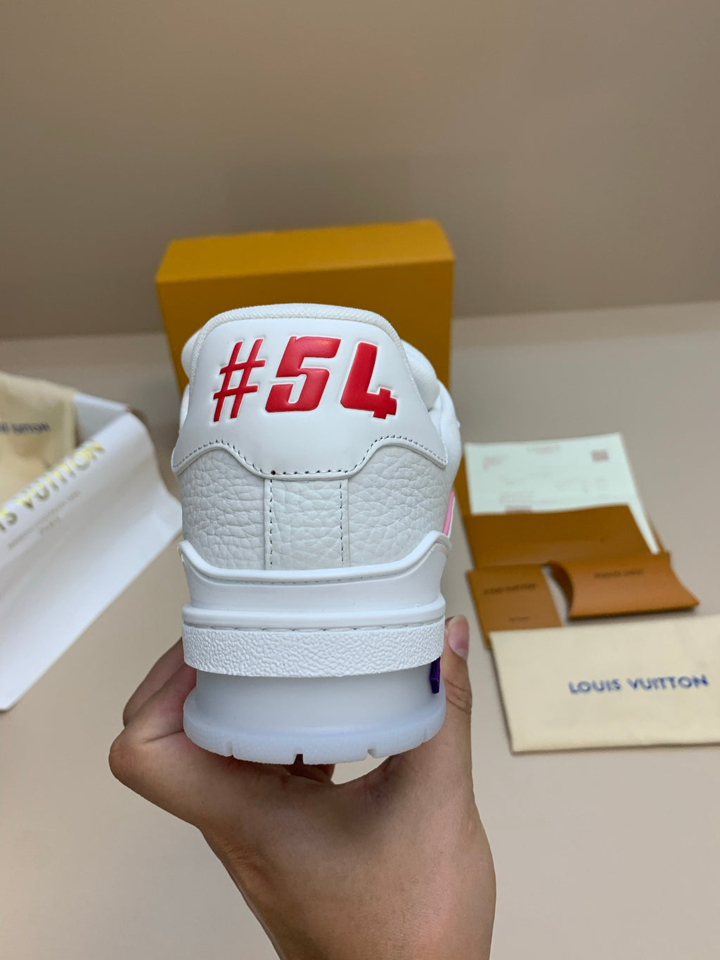 White Casual Sneakers with Colorful Sole