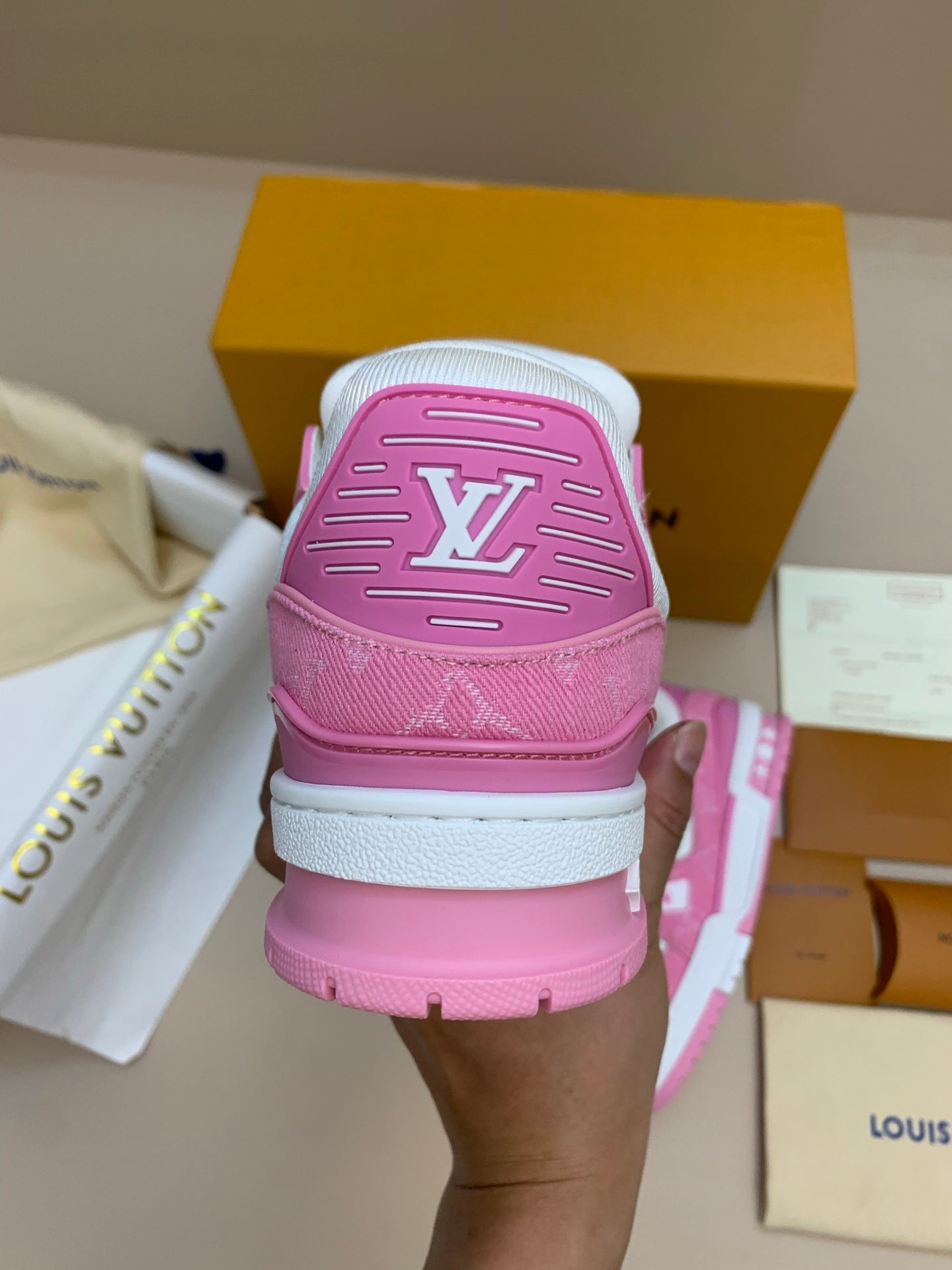 White and Pink Casual Sneakers with Patterned Upper