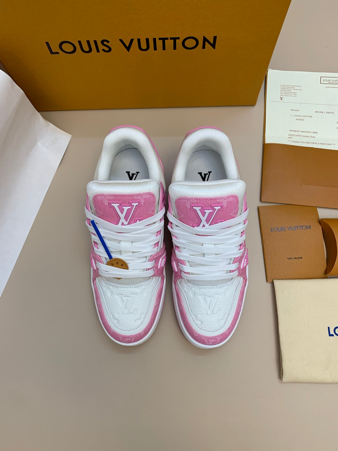 White and Pink Casual Sneakers with Patterned Upper
