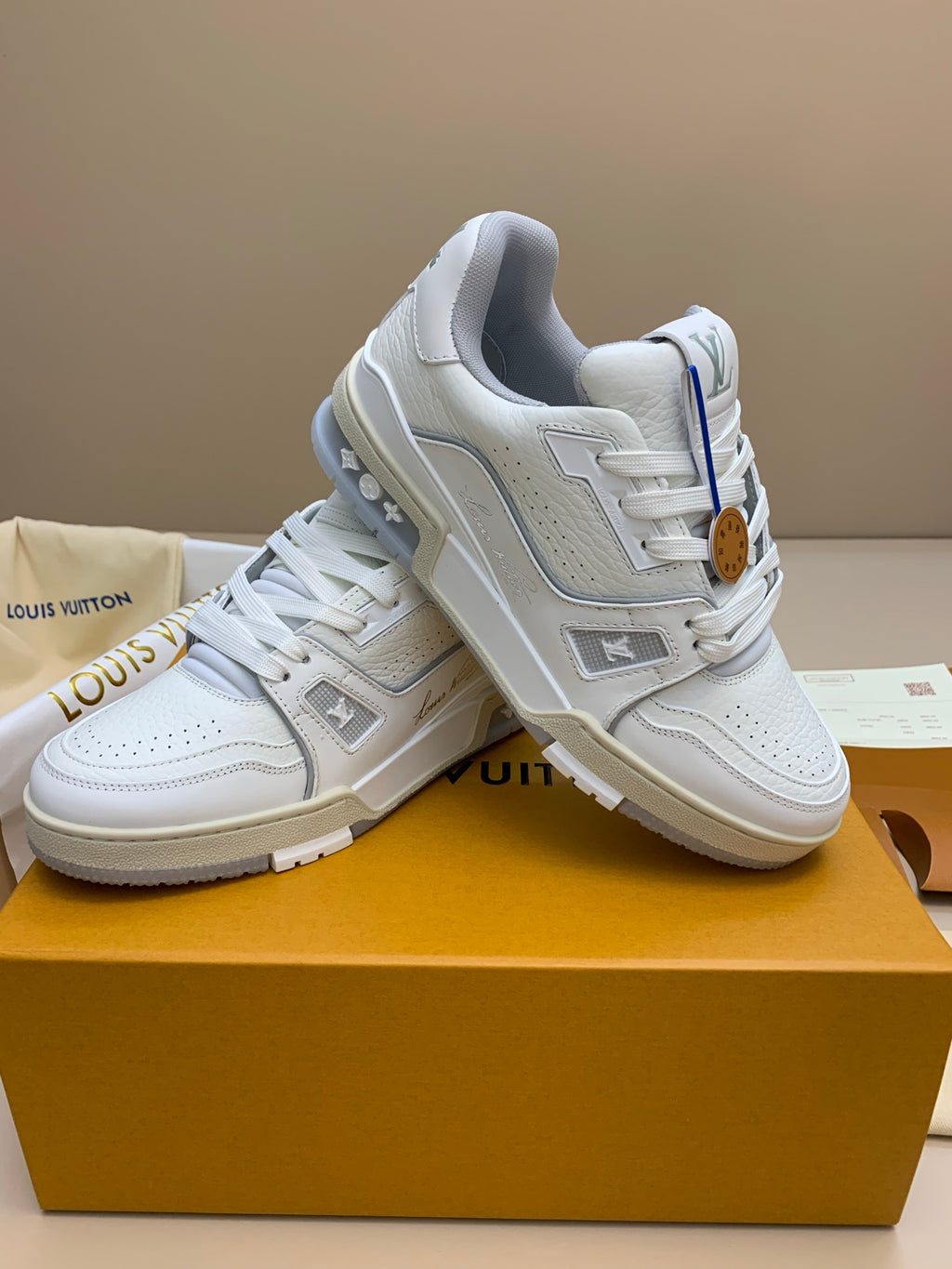 White Casual Lace-Up Sneakers with Air Cushioning