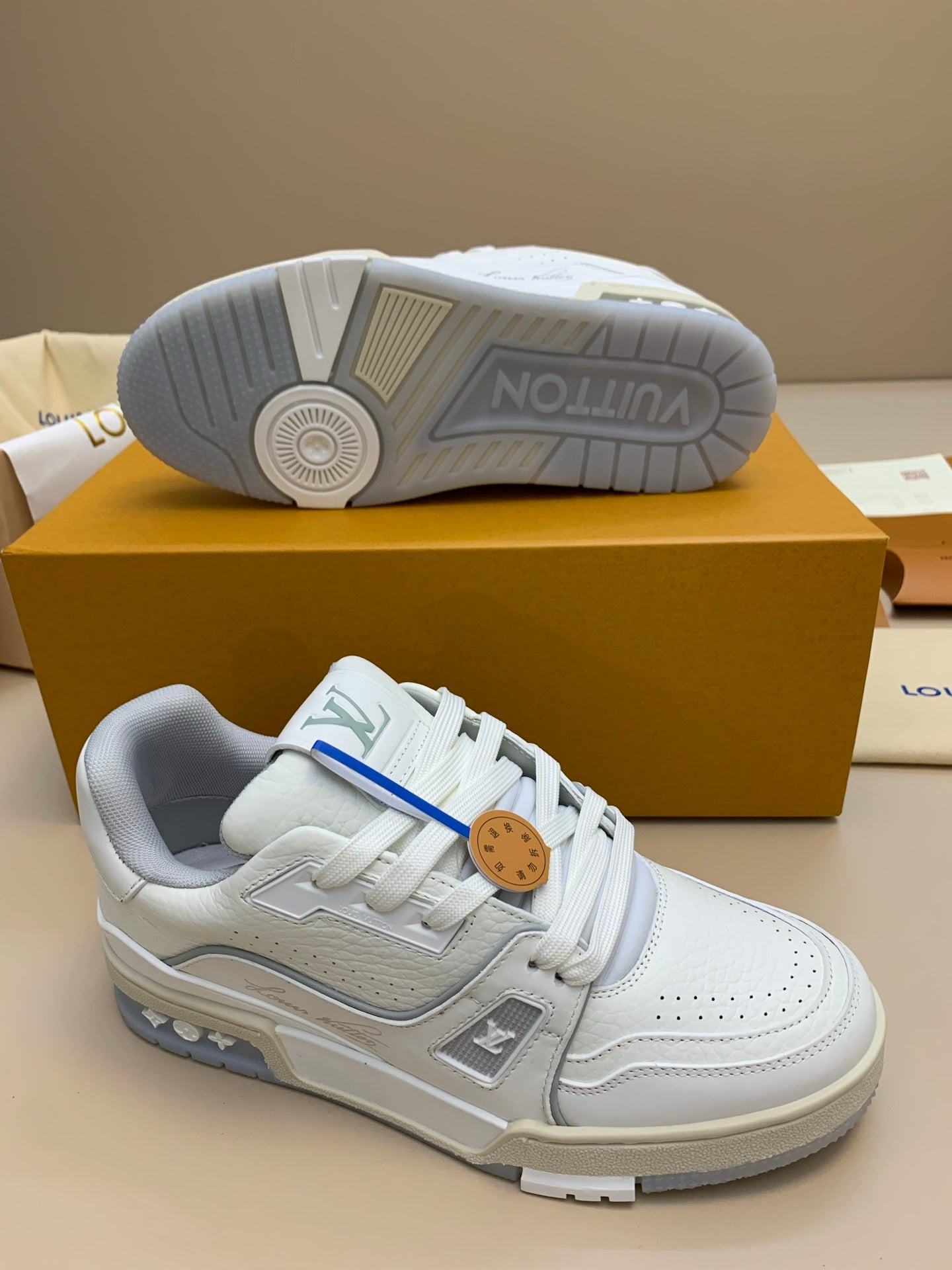 White Casual Lace-Up Sneakers with Air Cushioning