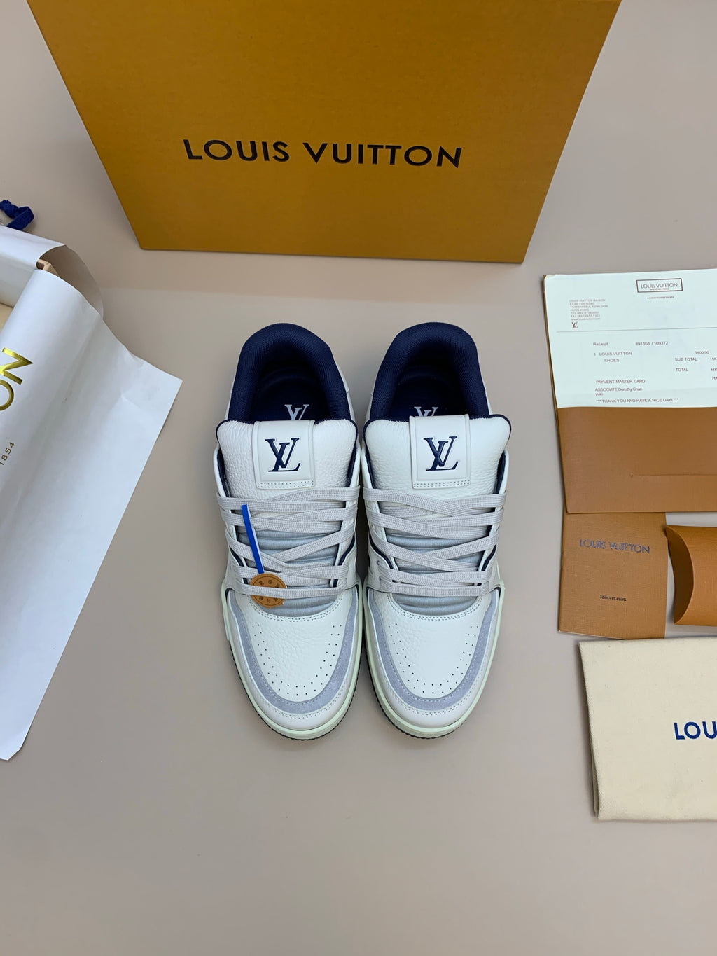 White Low-Top Sneakers with Perforated Toe Cap