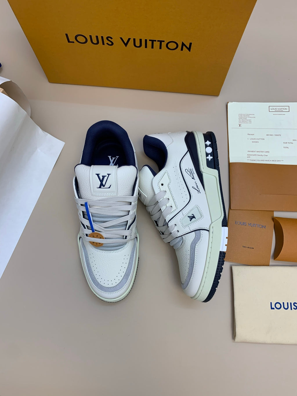 White Low-Top Sneakers with Perforated Toe Cap