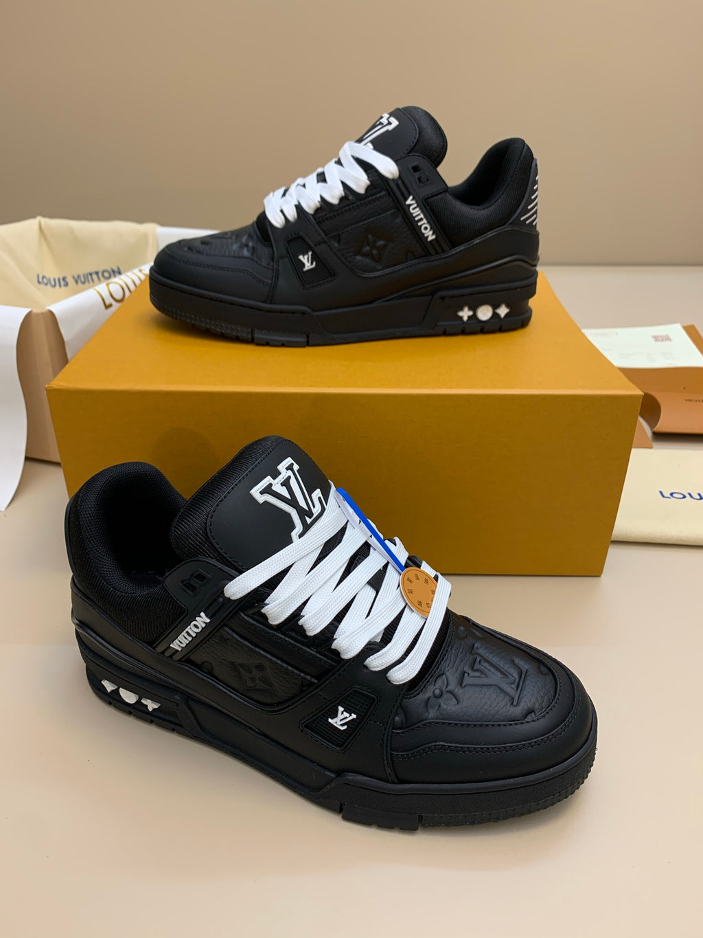 High-Top Lace-Up Sneakers with Patterned Upper