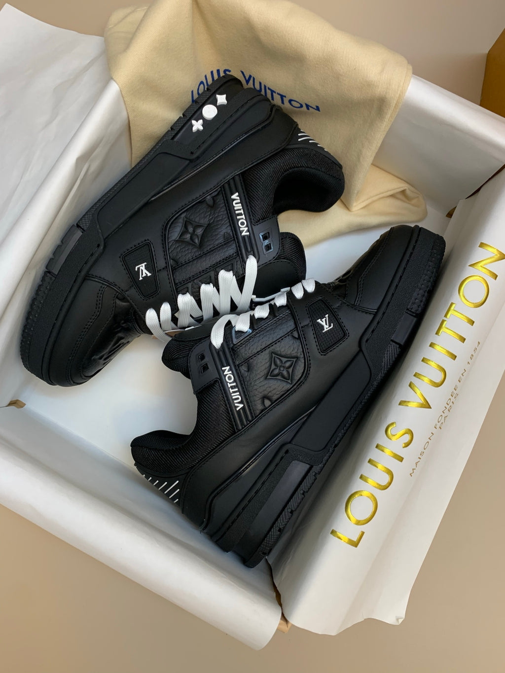High-Top Lace-Up Sneakers with Patterned Upper