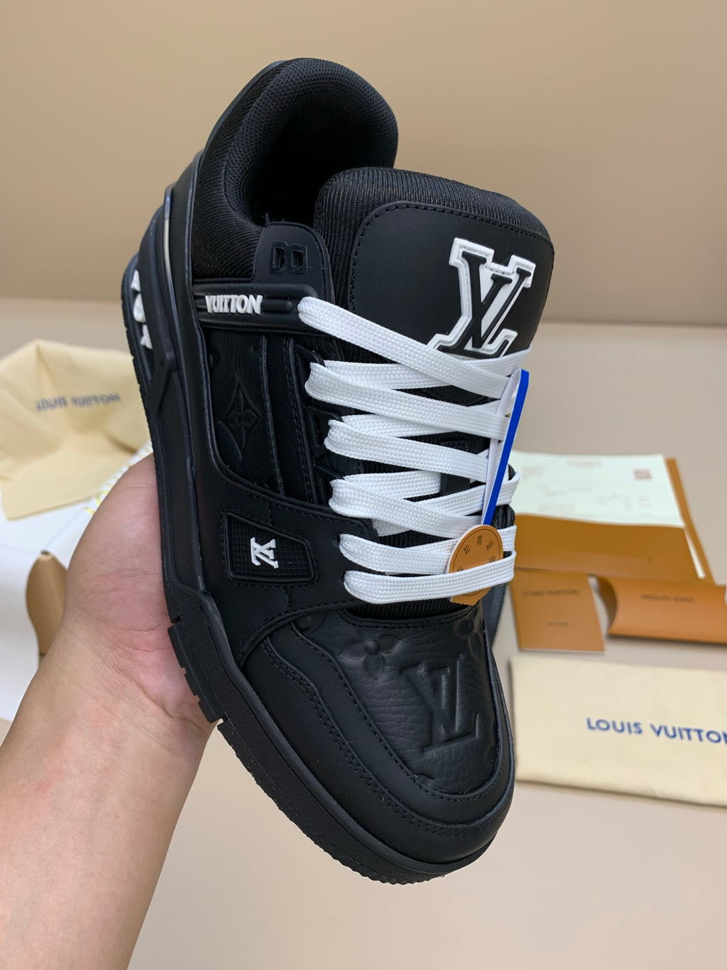 High-Top Lace-Up Sneakers with Patterned Upper