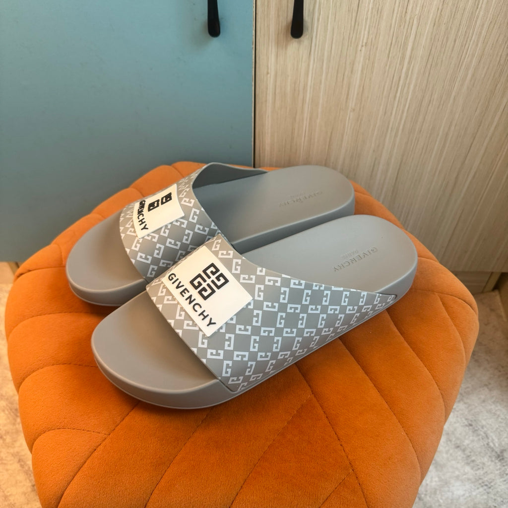 Gray Slide-On Slippers with Patterned Strap - Product image 8