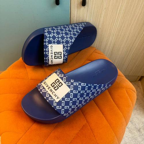 Blue Slide Slippers with Patterned Strap - Product image 9