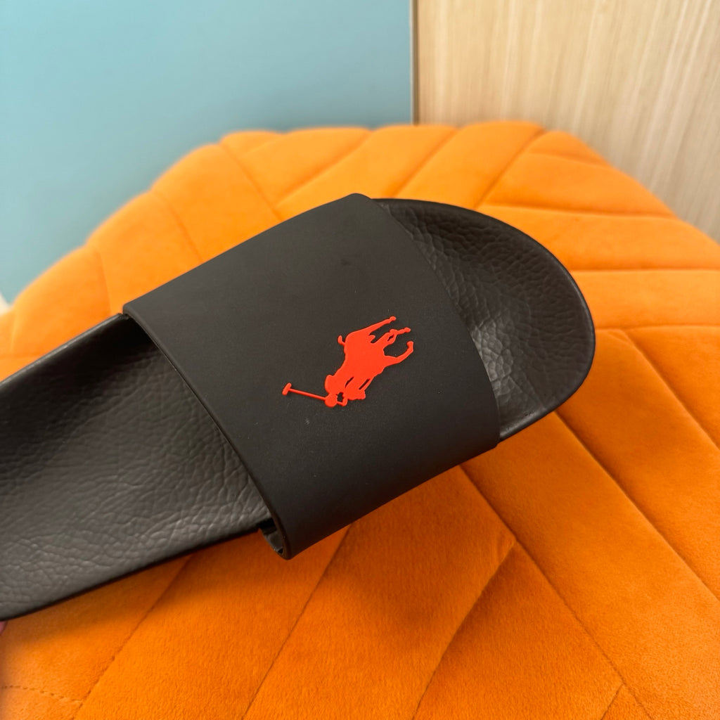 Black Slide Sandals with Orange Accent - Product image 9