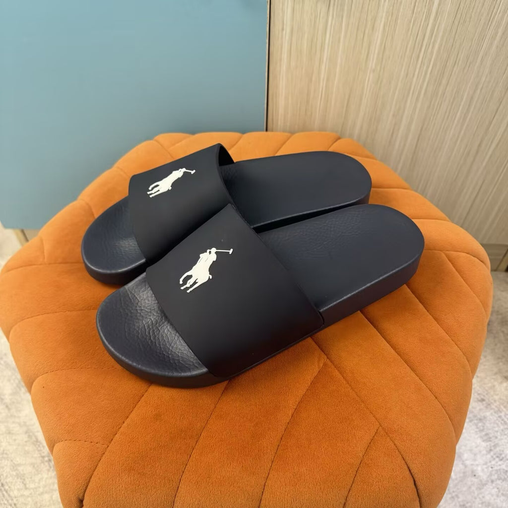 Black Slide Sandals with Embossed Sole - Product image 8