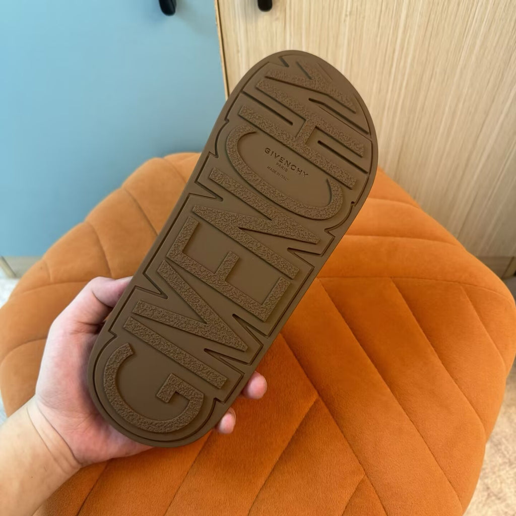 Brown Slide Sandals with Patterned Strap - Product image 9