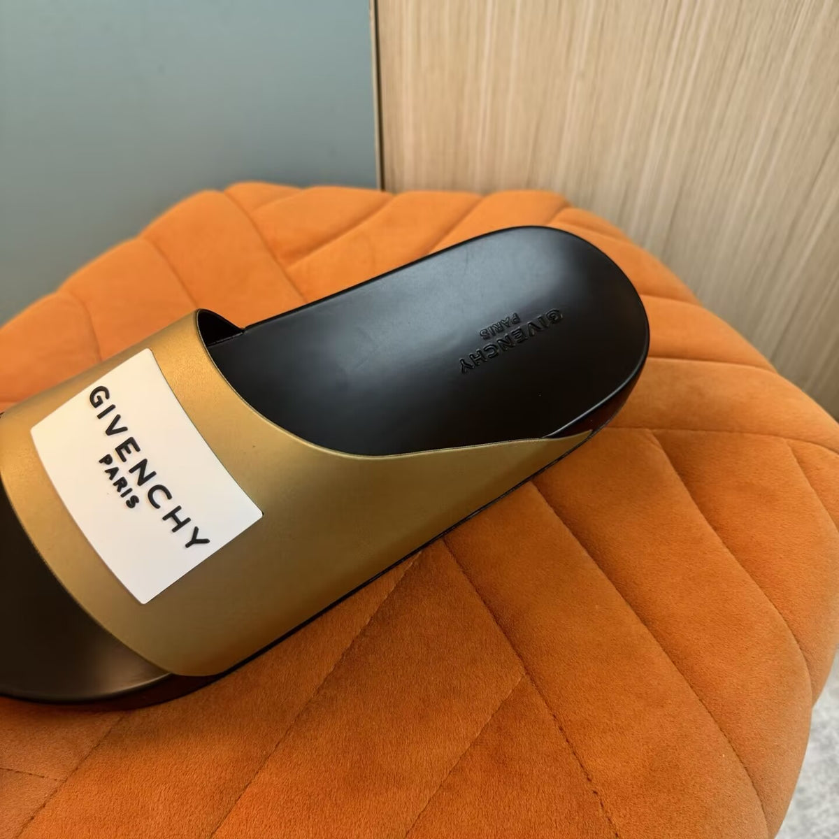 Black Slide Sandals with Gold Accents - Product image 9