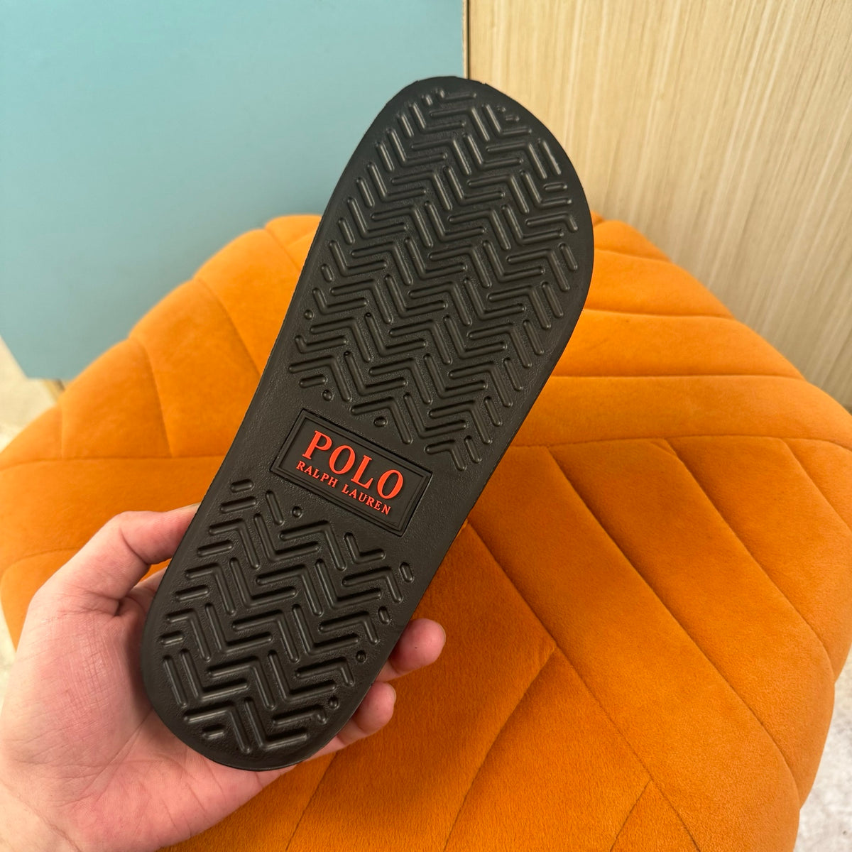 Black Slide Sandals with Orange Accent - Product image 7