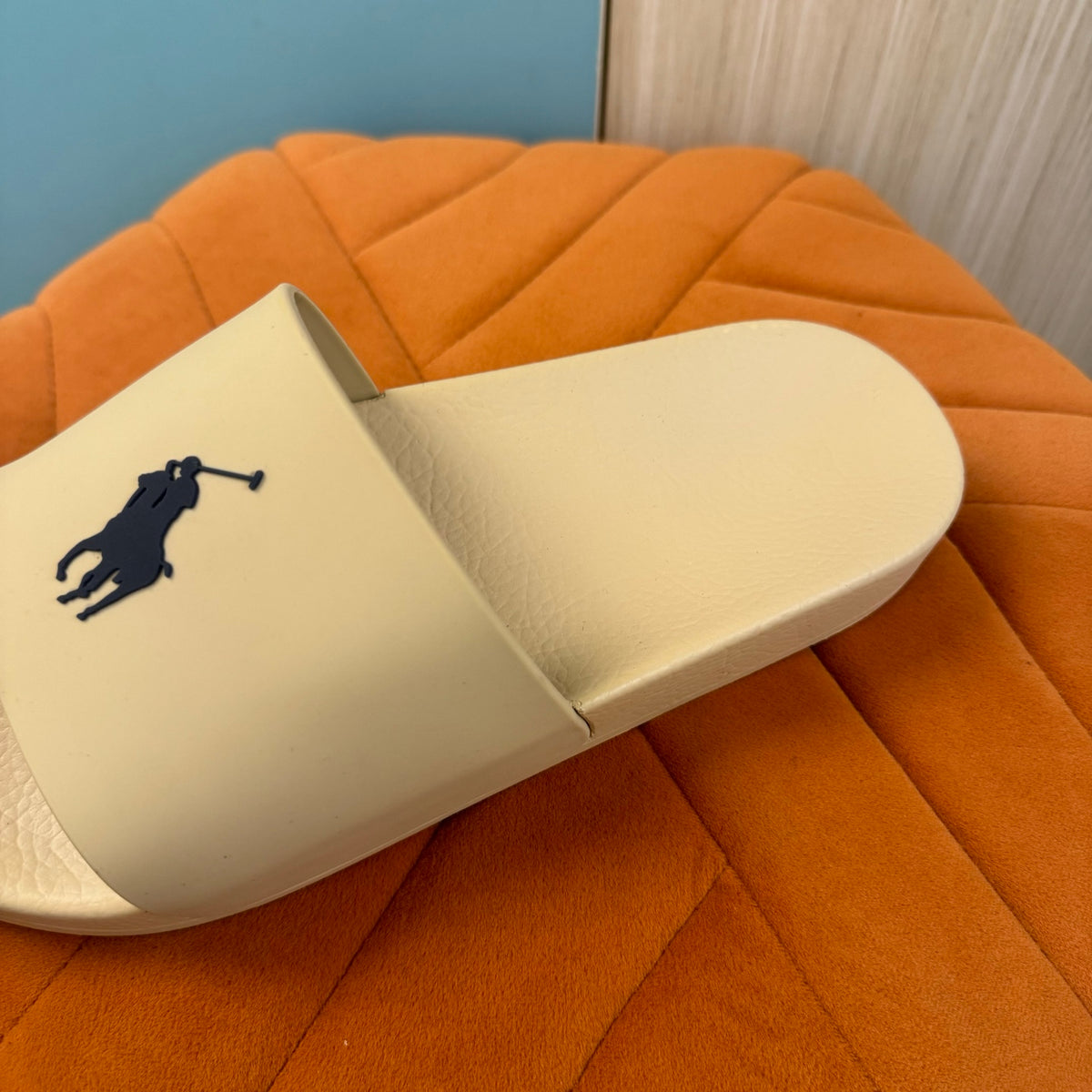 Cream Slide Sandals with Embossed Logo - Product image 8