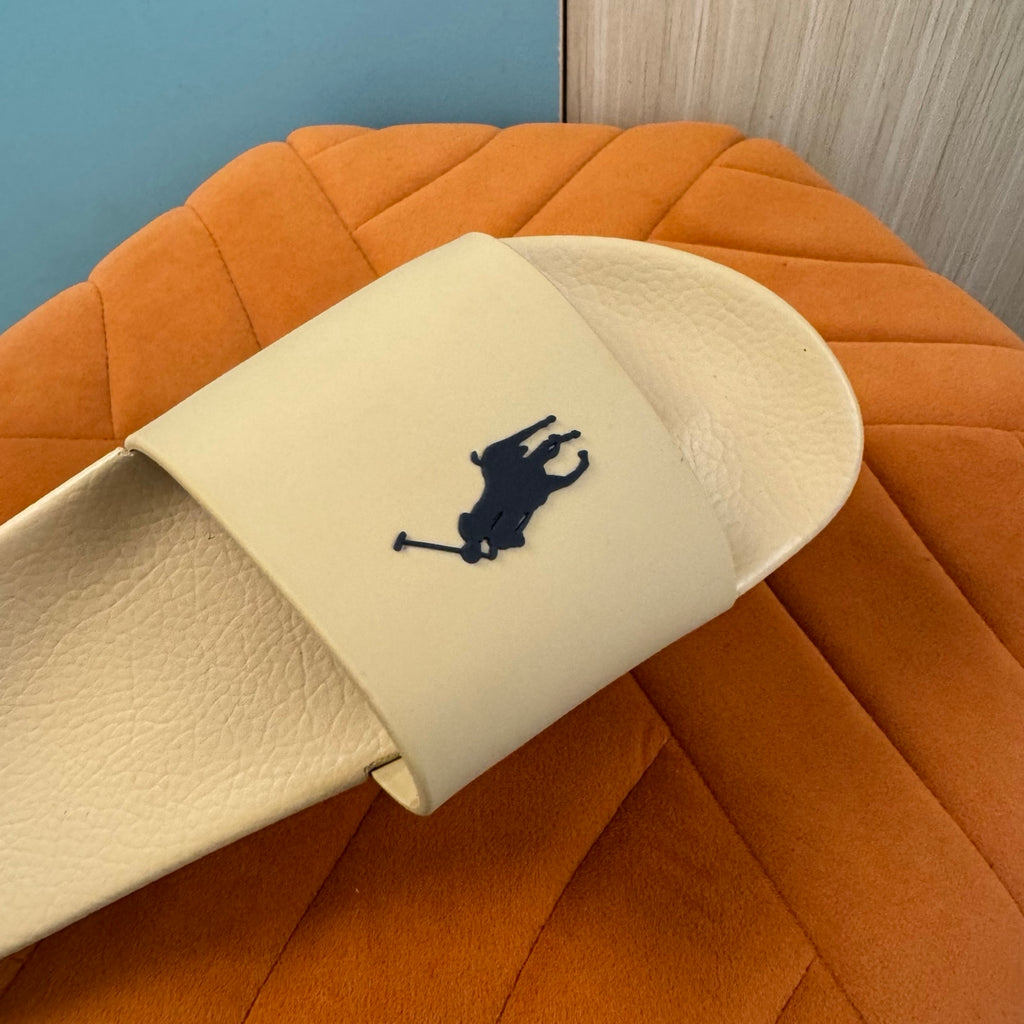 Cream Slide Sandals with Embossed Logo - Product image 7