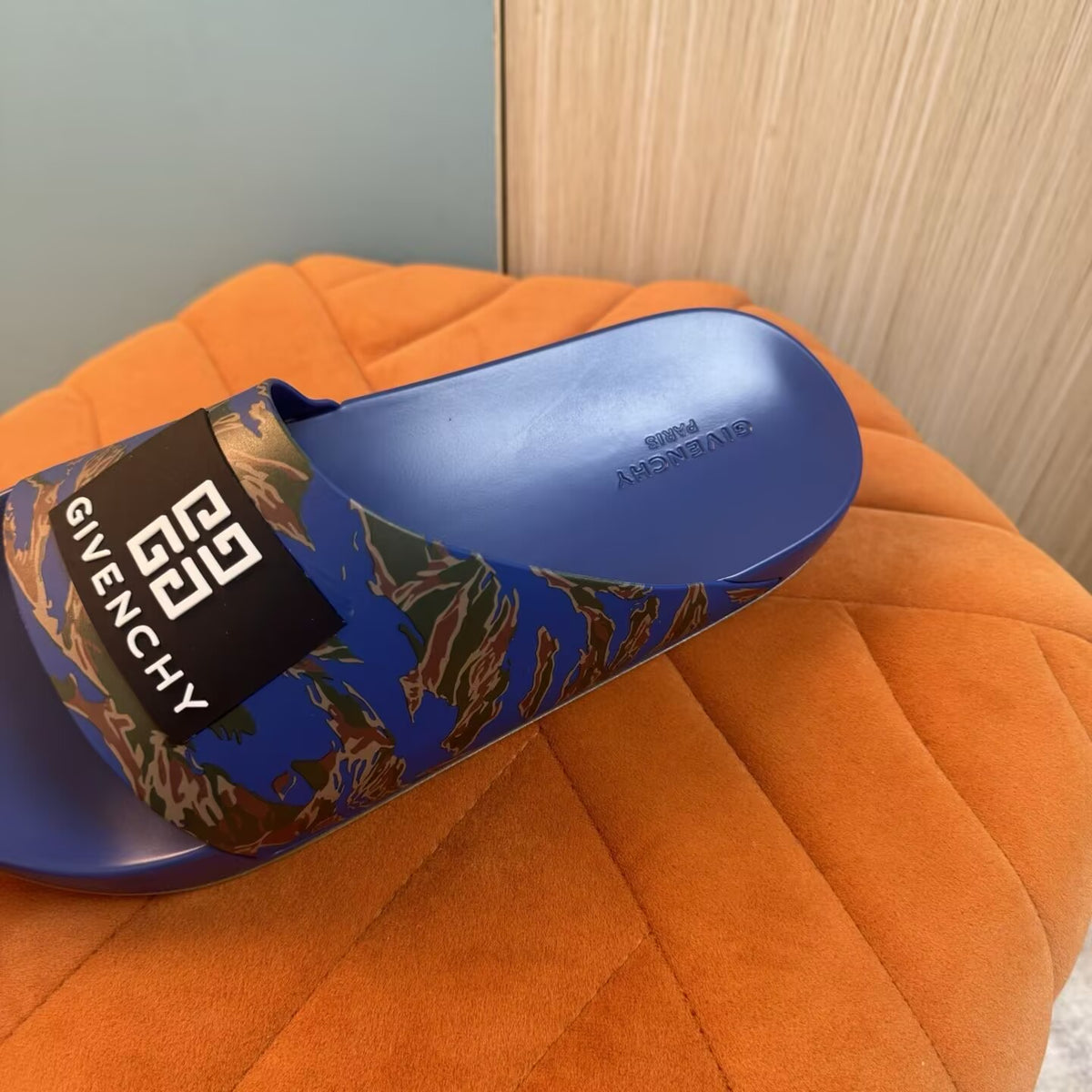 Blue Camouflage Slide-On Slippers with Patterned Upper - Product image 8