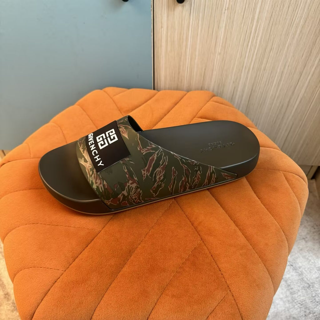 Olive Green Camouflage Slide Sandals with Black Strap - Product image 9