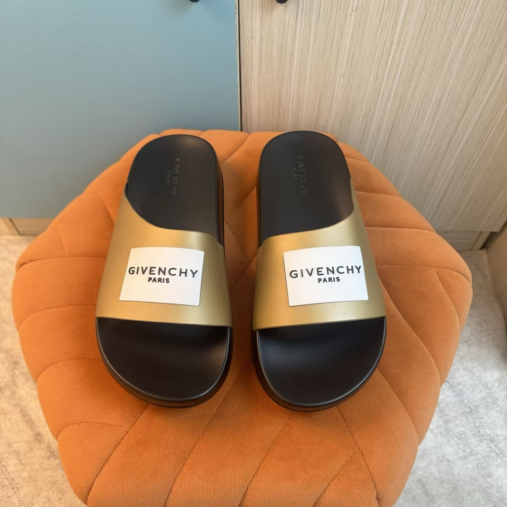 Black Slide Sandals with Gold Accents - Product image 7