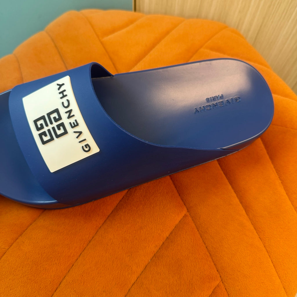 Blue Slide-On Slippers with Patterned Strap - Product image 7