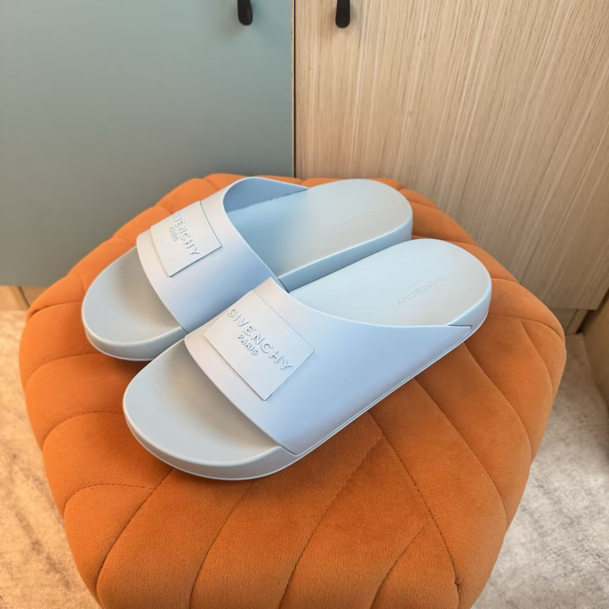Light Blue Slide Sandals with Orange Accent - Product image 7