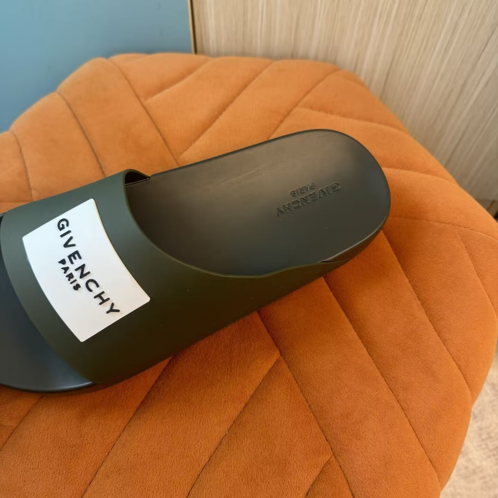 Olive Green Slide Sandals with Embossed Sole - Product image 7