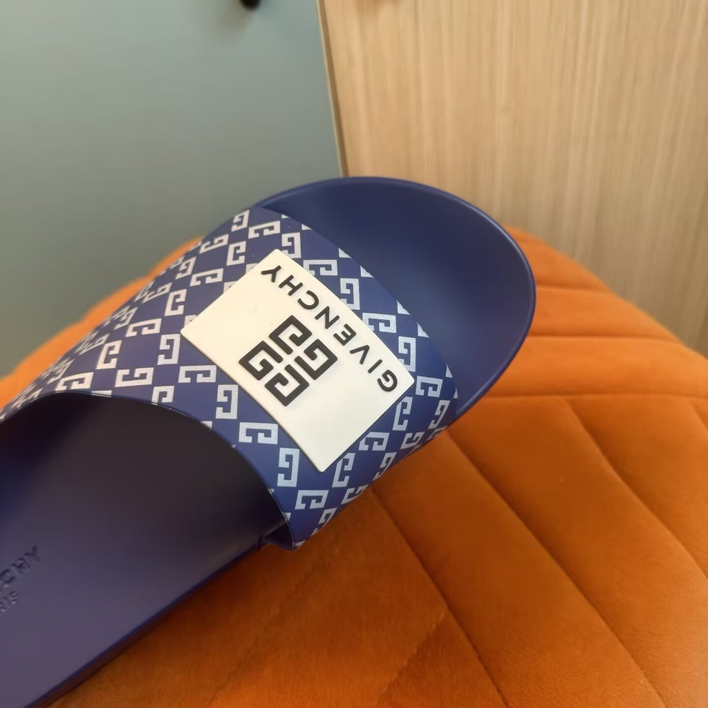 Blue Slide Sandals with Patterned Strap - Product image 7