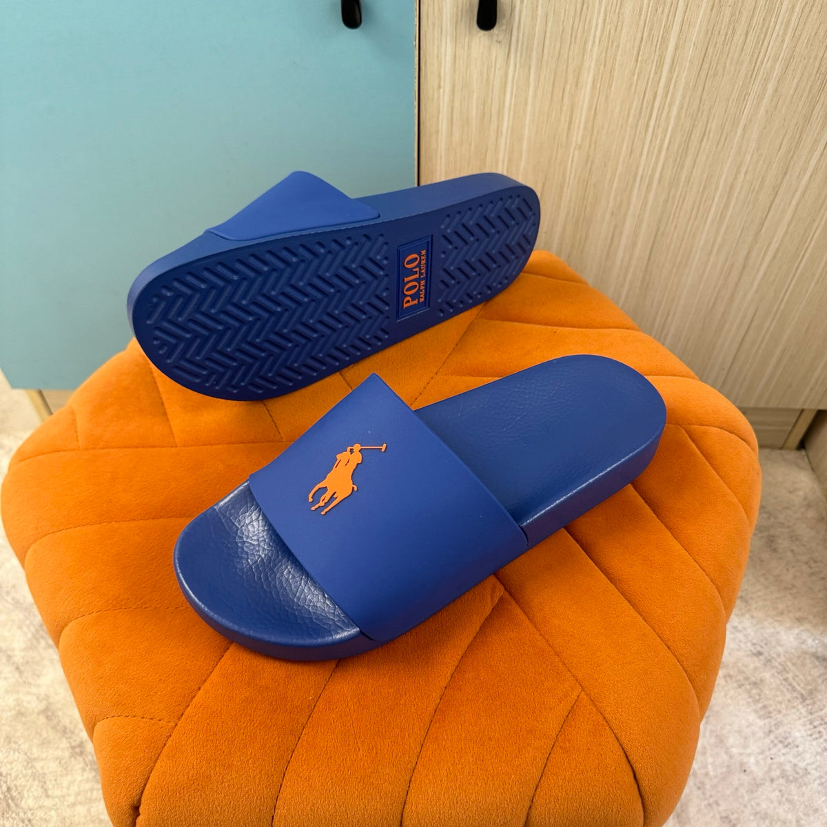 Blue Slide Sandals with Orange Accent - Product image 8