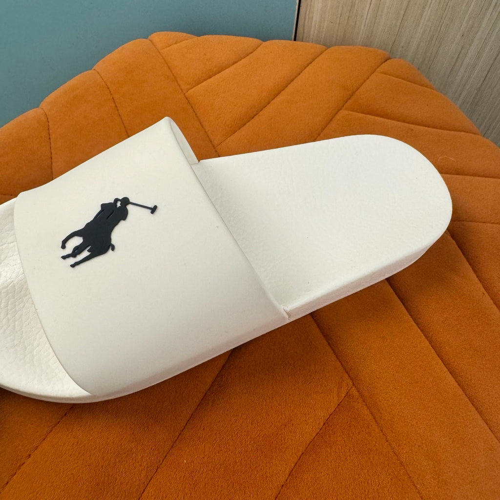 White Slide Sandals with Embossed Logo - Product image 8