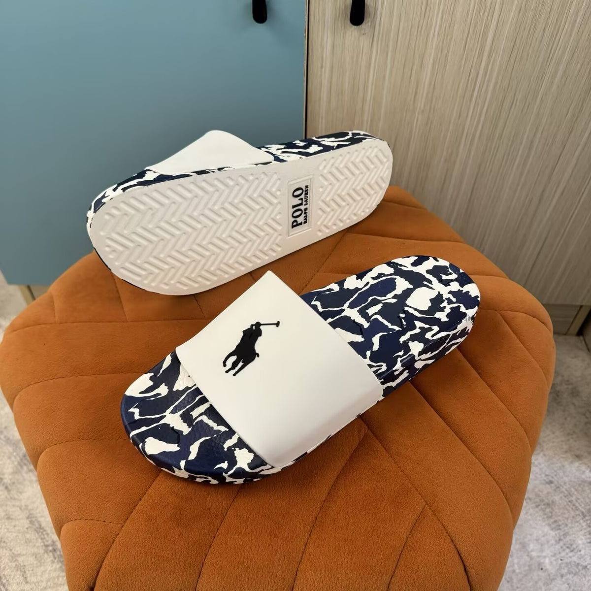 Navy Blue Camouflage Slide Sandals with White Sole - Product image 8