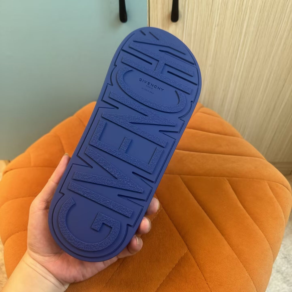 Blue Slide Sandals with Patterned Strap - Product image 9