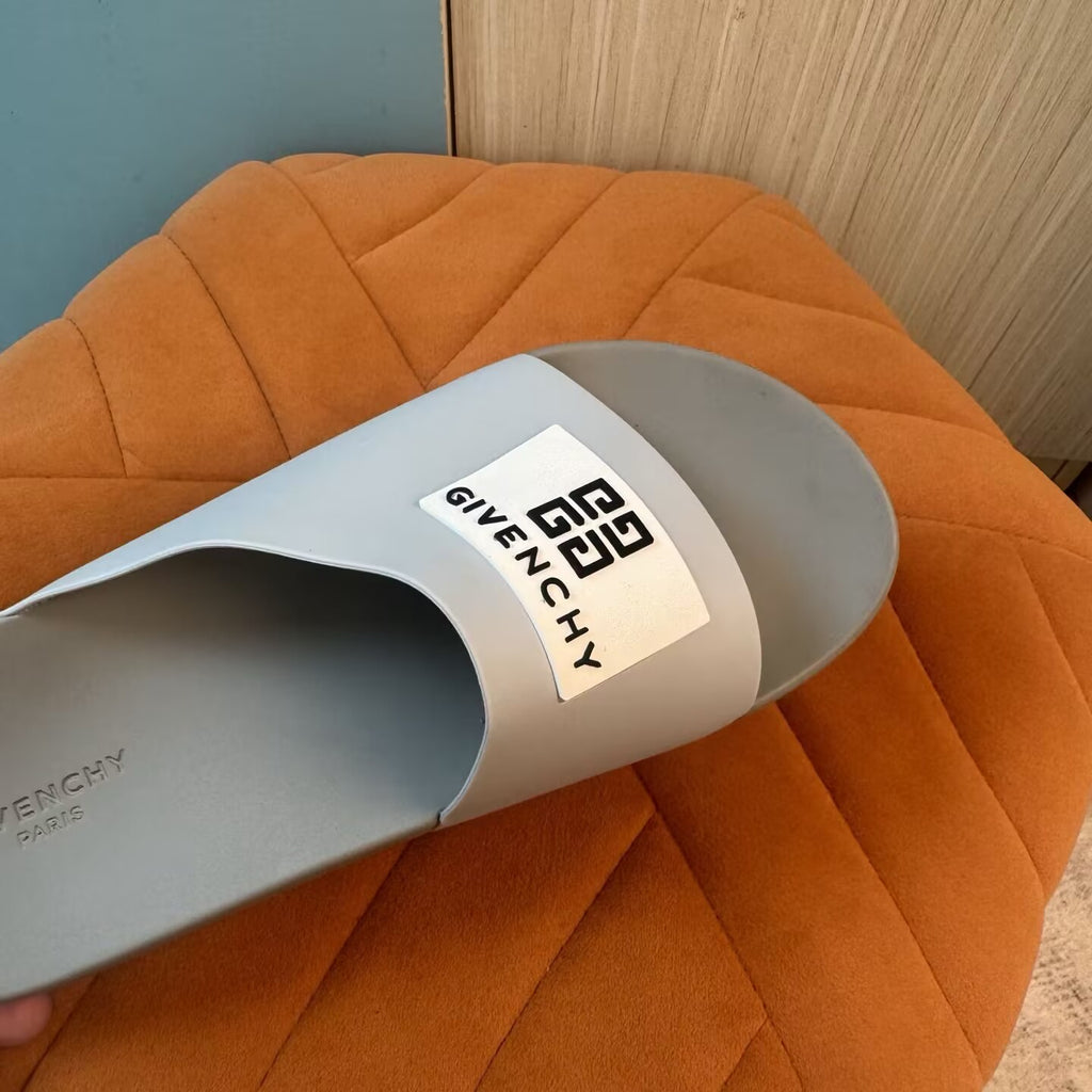 Gray Slide Slippers with Embossed Sole - Product image 7
