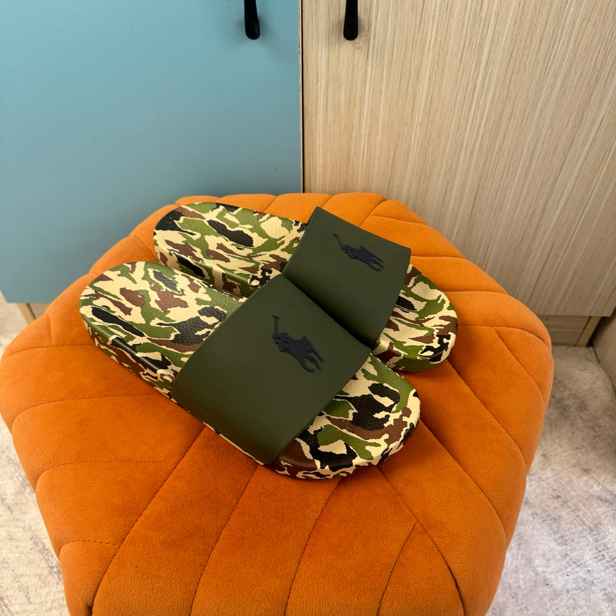 Camouflage Slide Sandals with Patterned Upper - Right side view