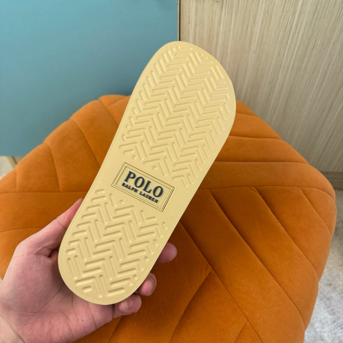 Cream Slide Sandals with Embossed Logo - Product image 9