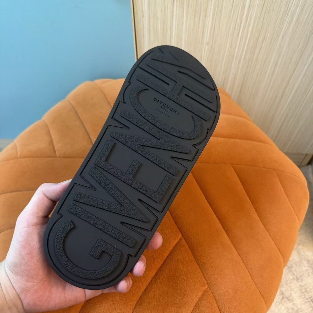 Black Slide Sandals with Embossed Sole - Product image 7