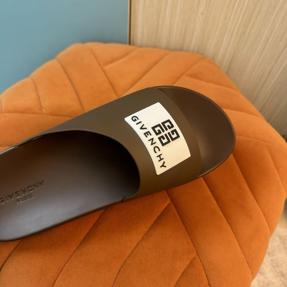 Brown Slide Sandals with Patterned Strap - Product image 7