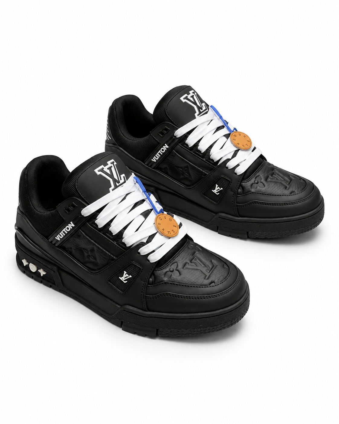 High-Top Lace-Up Sneakers with Patterned Upper