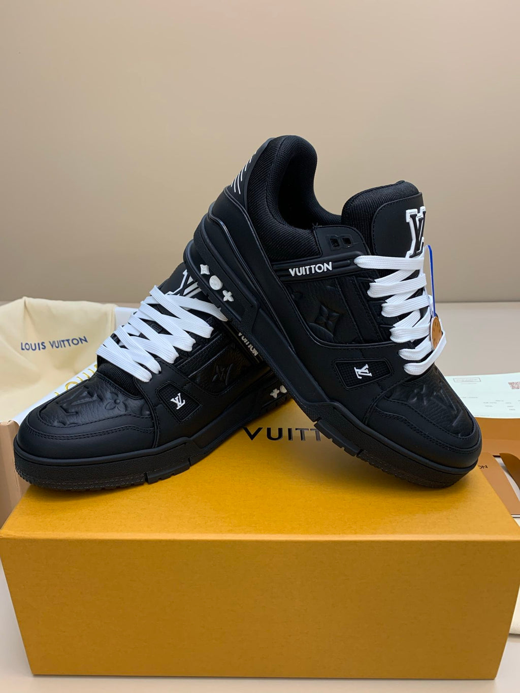High-Top Lace-Up Sneakers with Patterned Upper